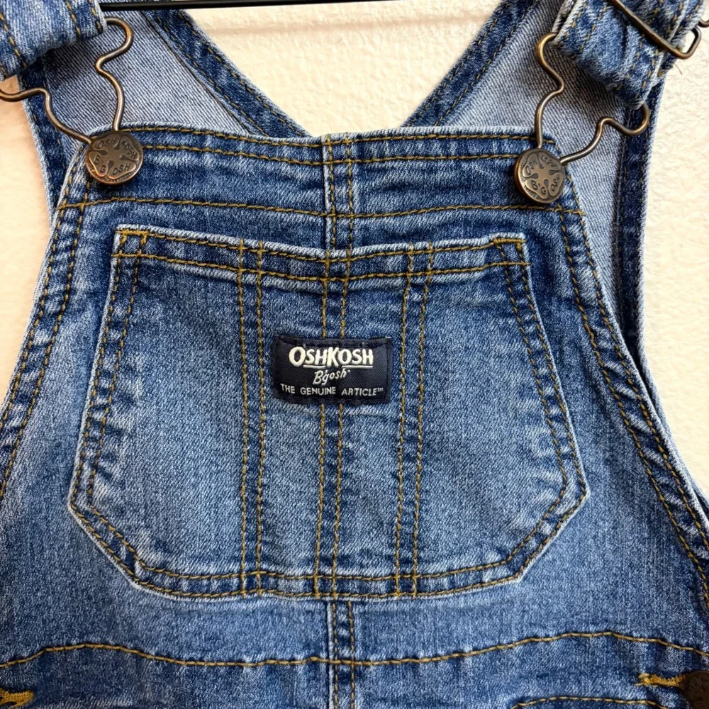 OshKosh B'gosh Denim Bib Overalls 3T Blue Carpenter Workwear Kids
